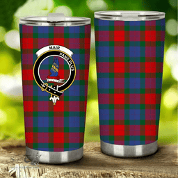Scottish Mar Clan Tartan Tumbler - Stainless Steel Glitter Tumbler Scottish Plaid Tartan Plaid