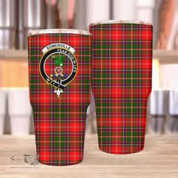 Scottish Somerville Clan Tartan Tumbler - Stainless Steel Glitter Tumbler Scottish Plaid Tartan Plaid