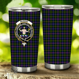 Scottish Murray (of Atholl) Clan Tartan Tumbler - Stainless Steel Glitter Tumbler Scottish Plaid Tartan Plaid