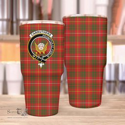Scottish Carruthers Clan Tartan Tumbler - Stainless Steel Glitter Tumbler Scottish Plaid Tartan Plaid