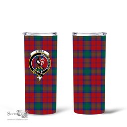 Scottish Byres Clan Tartan Tumbler - Tall Glitter Tumbler Scottish Plaid Tartan Plaid
