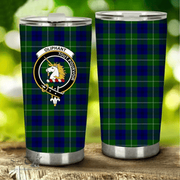 Scottish Oliphant Clan Tartan Tumbler - Stainless Steel Glitter Tumbler Scottish Plaid Tartan Plaid