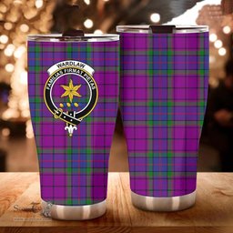 Scottish Wardlaw Clan Tartan Tumbler - Curved Glitter Tumbler Scottish Plaid Tartan Plaid
