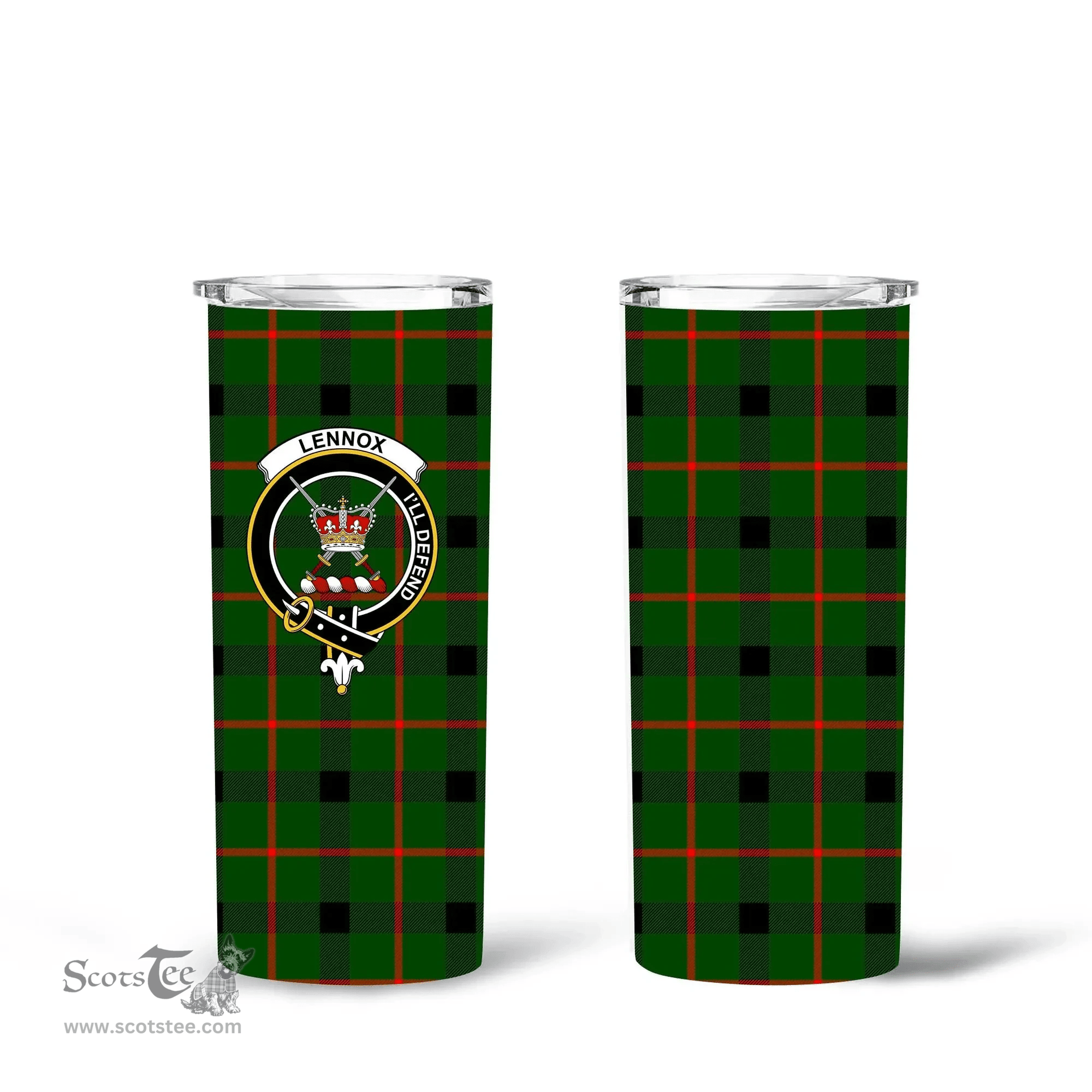 Scottish Lennox (Lennox Kincaid) Clan Tartan Tumbler - Tall Glitter Tumbler Scottish Plaid Tartan Plaid