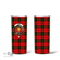 Scottish Kerr Clan Tartan Tumbler - Tall Glitter Tumbler Scottish Plaid Tartan Plaid