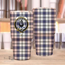 Scottish Hannay Clan Tartan Tumbler - Stainless Steel Glitter Tumbler Scottish Plaid Tartan Plaid