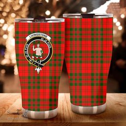 Scottish Livingstone Clan Tartan Tumbler - Curved Glitter Tumbler Scottish Plaid Tartan Plaid
