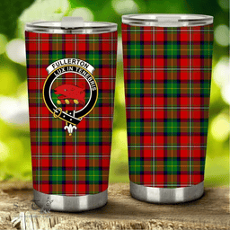 Scottish Fullerton Clan Tartan Tumbler - Stainless Steel Glitter Tumbler Scottish Plaid Tartan Plaid