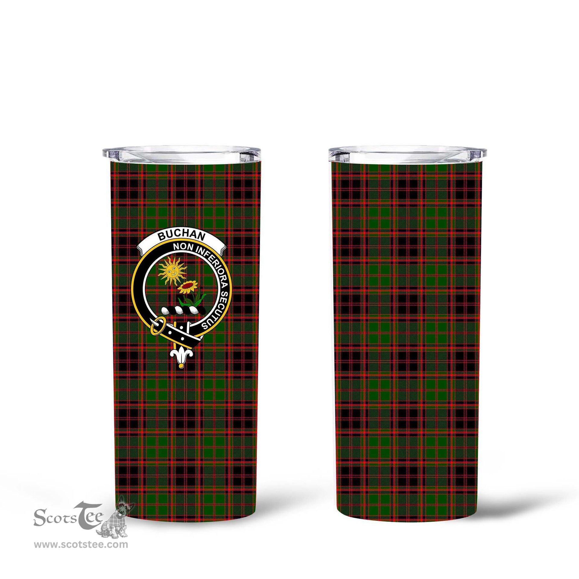 Scottish Buchan Clan Tartan Tumbler - Tall Glitter Tumbler Scottish Plaid Tartan Plaid