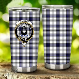 Scottish Hannay Clan Tartan Tumbler - Stainless Steel Glitter Tumbler Scottish Plaid Tartan Plaid