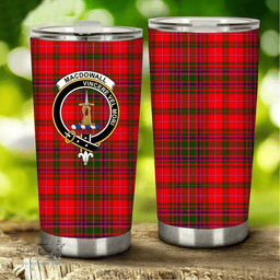 Scottish MacDowall (of Garthland) Clan Tartan Tumbler - Stainless Steel Glitter Tumbler Scottish Plaid Tartan Plaid