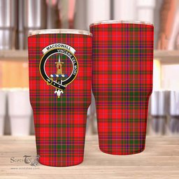 Scottish MacDowall (of Garthland) Clan Tartan Tumbler - Stainless Steel Glitter Tumbler Scottish Plaid Tartan Plaid