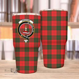 Scottish Erskine Clan Tartan Tumbler - Stainless Steel Glitter Tumbler Scottish Plaid Tartan Plaid
