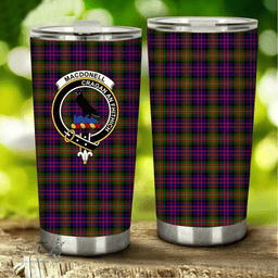 Scottish MacDonell of Glengarry Clan Tartan Tumbler - Stainless Steel Glitter Tumbler Scottish Plaid Tartan Plaid