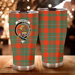 Scottish MacGregor Clan Tartan Tumbler - Curved Glitter Tumbler Scottish Plaid Tartan Plaid