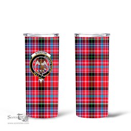 Scottish Straiton Clan Tartan Tumbler - Tall Glitter Tumbler Scottish Plaid Tartan Plaid