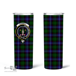Scottish Russell Clan Tartan Tumbler - Tall Glitter Tumbler Scottish Plaid Tartan Plaid