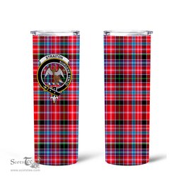 Scottish Straiton Clan Tartan Tumbler - Tall Glitter Tumbler Scottish Plaid Tartan Plaid