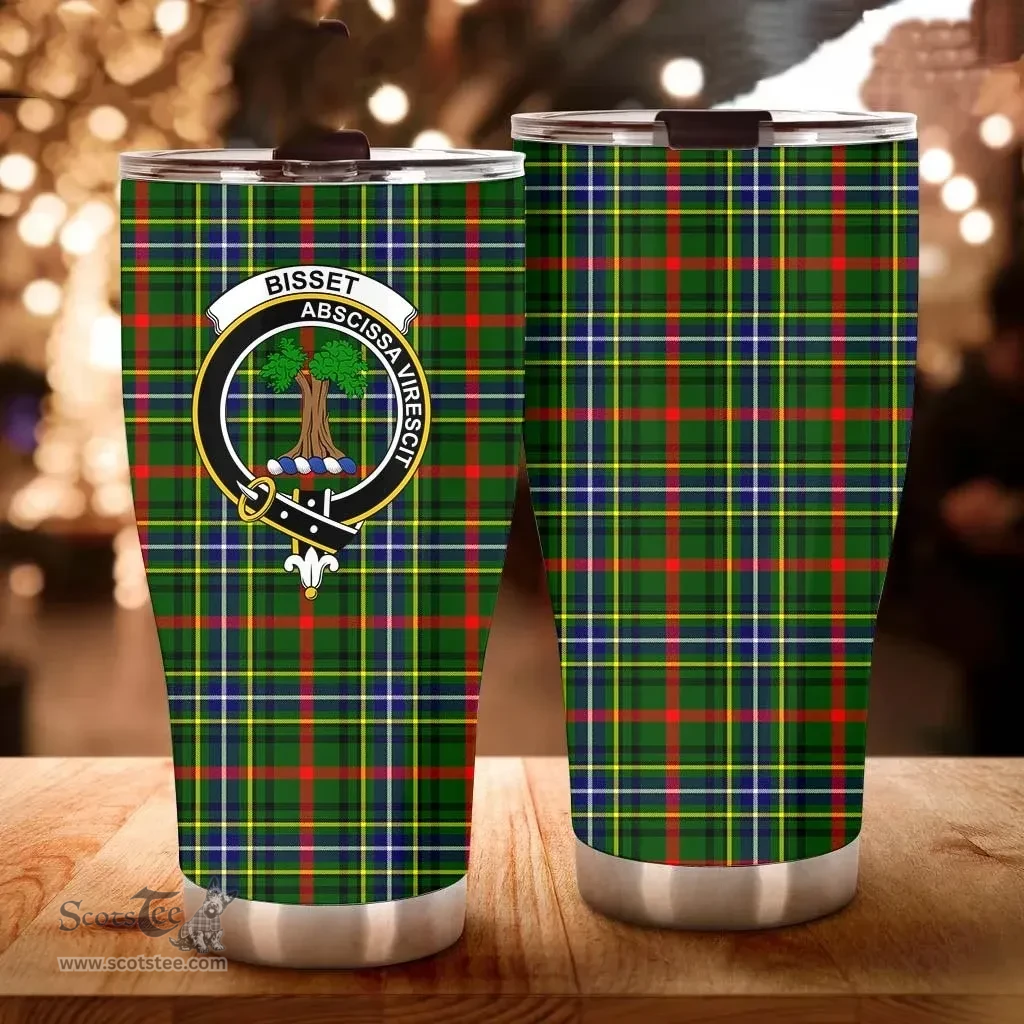 Scottish Bis- Clan Tartan Tumbler - Curved Glitter Tumbler Scottish Plaid Tartan Plaid