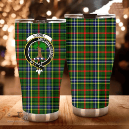 Scottish Bis- Clan Tartan Tumbler - Curved Glitter Tumbler Scottish Plaid Tartan Plaid