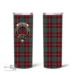 Scottish Crawford Clan Tartan Tumbler - Tall Glitter Tumbler Scottish Plaid Tartan Plaid