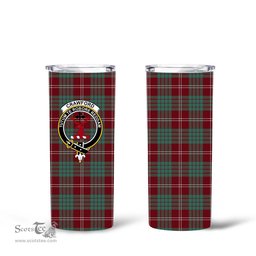 Scottish Crawford Clan Tartan Tumbler - Tall Glitter Tumbler Scottish Plaid Tartan Plaid
