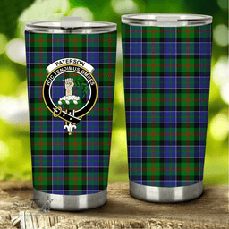 Scottish Paterson Clan Tartan Tumbler - Stainless Steel Glitter Tumbler Scottish Plaid Tartan Plaid