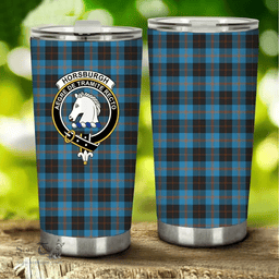 Scottish Horsburgh Clan Tartan Tumbler - Stainless Steel Glitter Tumbler Scottish Plaid Tartan Plaid