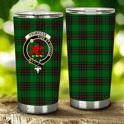 Scottish Primrose Clan Tartan Tumbler - Stainless Steel Glitter Tumbler Scottish Plaid Tartan Plaid