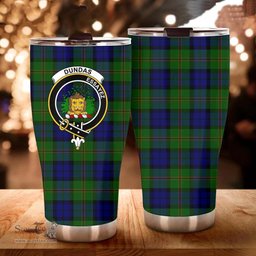 Scottish Dundas Clan Tartan Tumbler - Curved Glitter Tumbler Scottish Plaid Tartan Plaid
