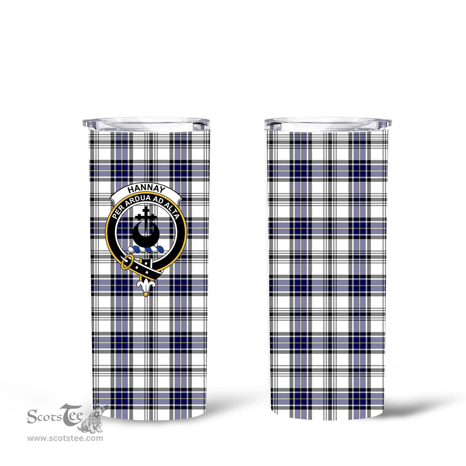 Scottish Hannay Clan Tartan Tumbler - Tall Glitter Tumbler Scottish Plaid Tartan Plaid