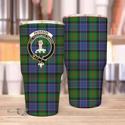 Scottish Paterson Clan Tartan Tumbler - Stainless Steel Glitter Tumbler Scottish Plaid Tartan Plaid