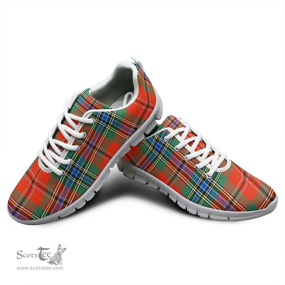 Scottish MacLean of Duart Ancient Clan Tartan Sneakers - Classic Scottish Plaid Tartan Plaid