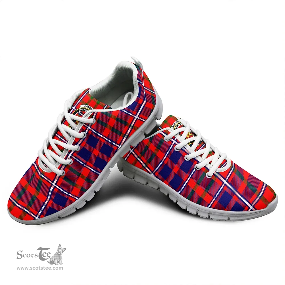 Scottish Cameron of Lochiel Modern Clan Tartan Sneakers - Crest Classic Scottish Plaid Tartan Plaid