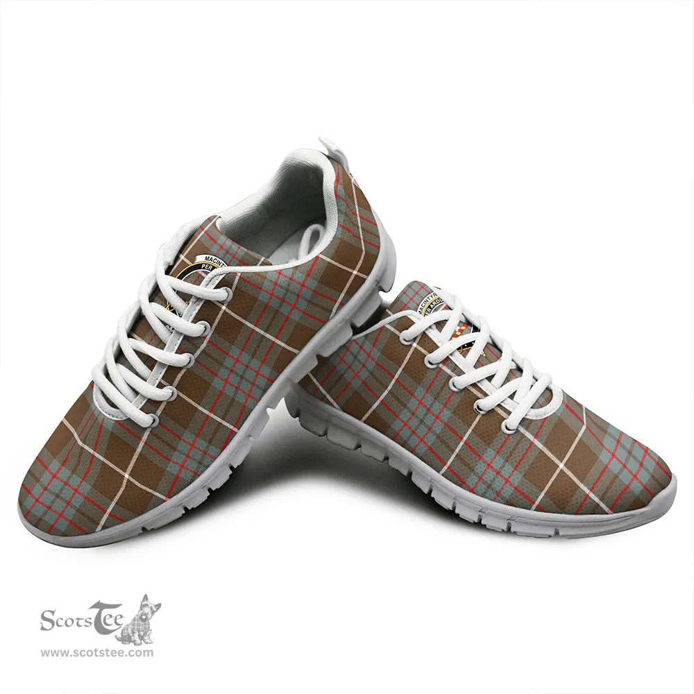 Scottish MacIntyre Hunting Weathered Clan Tartan Sneakers - Crest Classic Scottish Plaid Tartan Plaid
