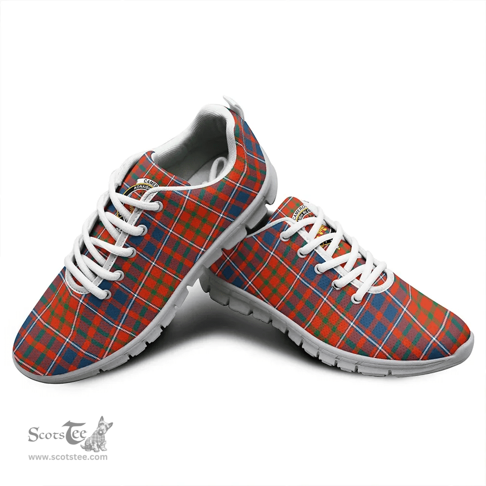 Scottish Cameron of Lochiel Ancient Clan Tartan Sneakers - Crest Classic Scottish Plaid Tartan Plaid