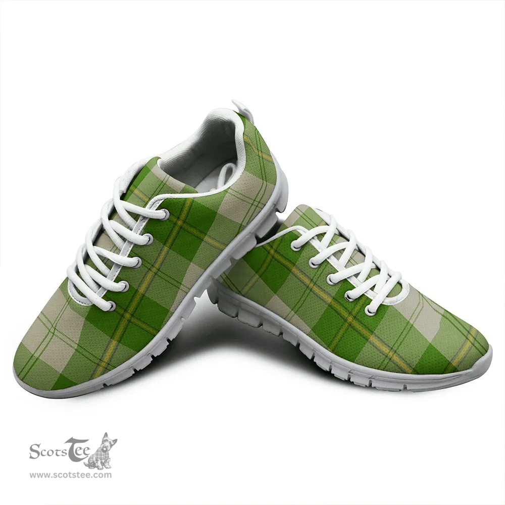 Scottish Cunningham Dress Green Dancers Clan Tartan Sneakers - Classic Scottish Plaid Tartan Plaid