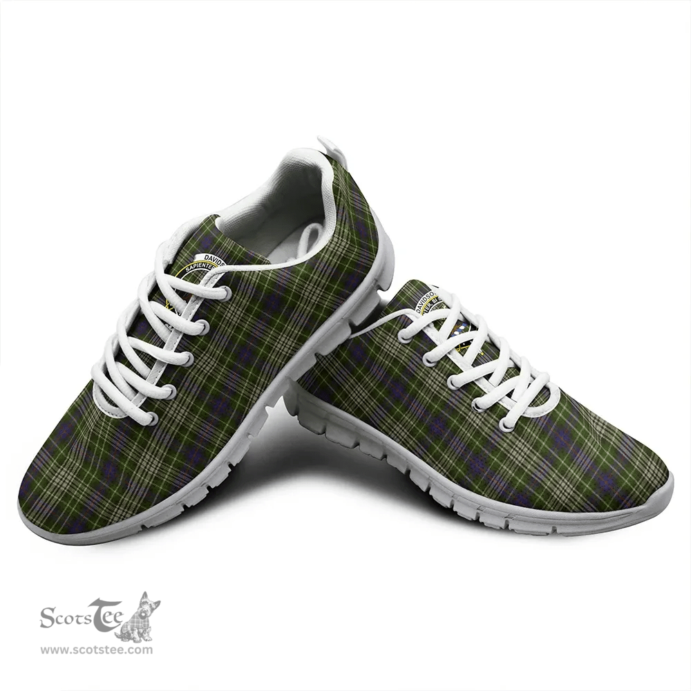 Scottish Davidson Tulloch Dress Clan Tartan Sneakers - Crest Classic Scottish Plaid Tartan Plaid