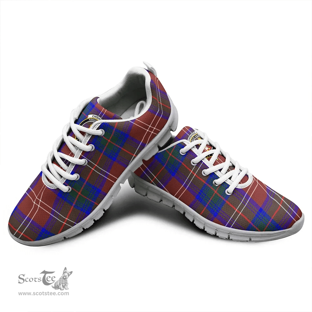 Scottish Chisholm Hunting Modern Clan Tartan Sneakers - Crest Classic Scottish Plaid Tartan Plaid