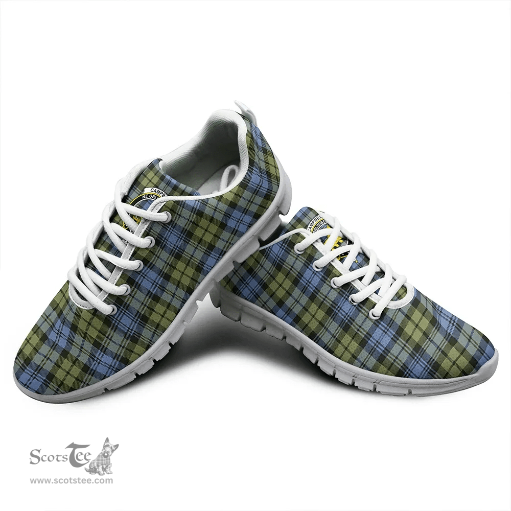 Scottish Campbell Faded Clan Tartan Sneakers - Crest Classic Scottish Plaid Tartan Plaid
