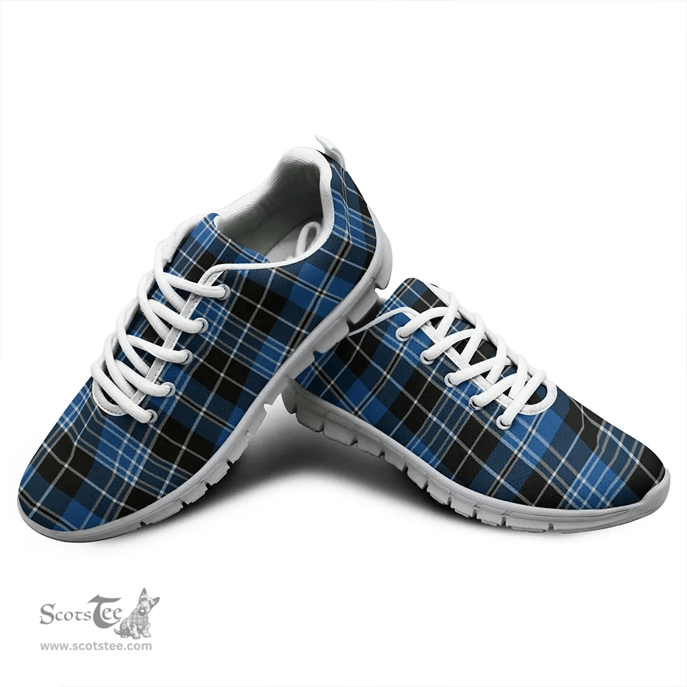 Scottish Clergy Blue Clan Tartan Sneakers - Classic Scottish Plaid Tartan Plaid