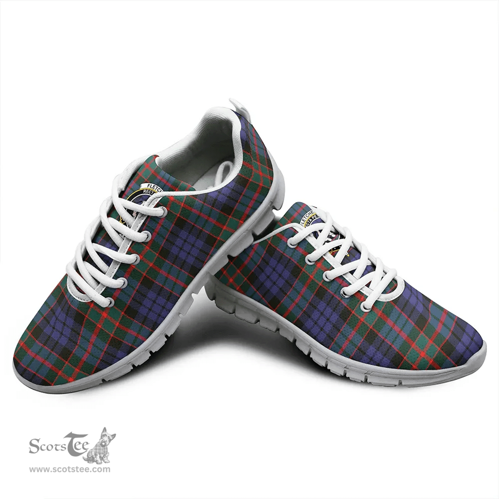 Scottish Fletcher of Dunans Clan Tartan Sneakers - Crest Classic Scottish Plaid Tartan Plaid