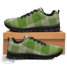 Scottish Cunningham Dress Green Dancers Clan Tartan Sneakers - Crest Classic Scottish Plaid Tartan Plaid