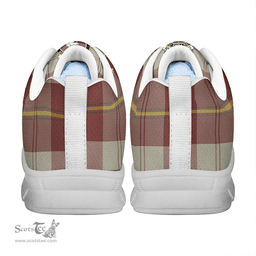 Scottish Cunningham Burgundy Dancers Clan Tartan Sneakers - Crest Classic Scottish Plaid Tartan Plaid
