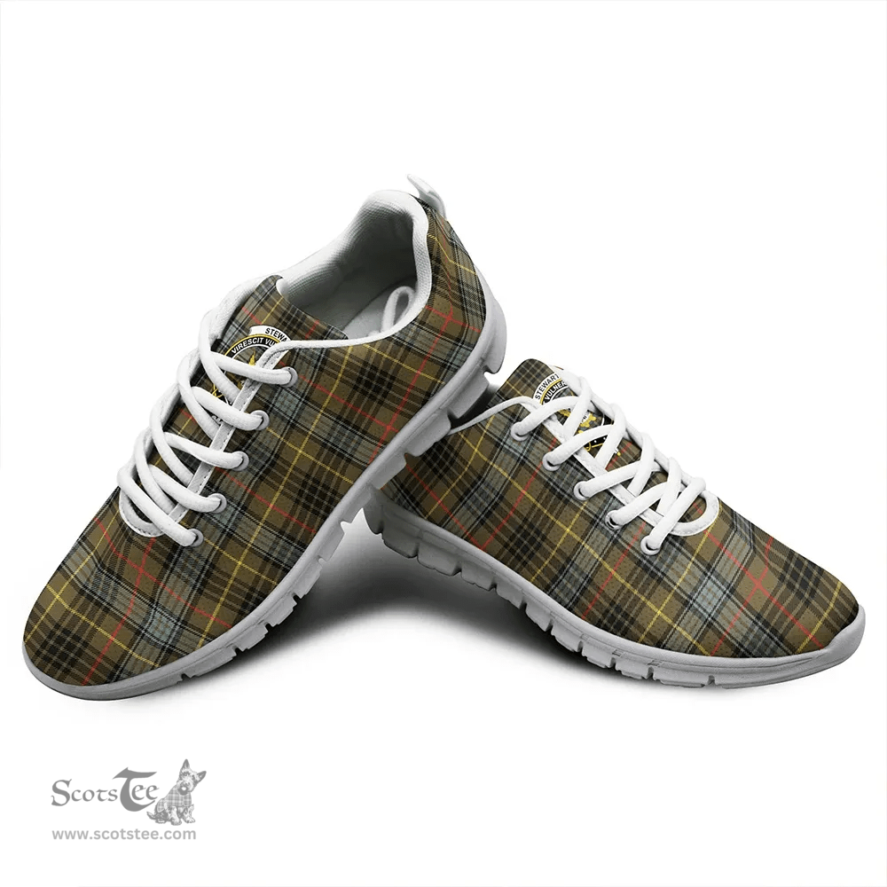 Scottish Stewart Hunting Weathered Clan Tartan Sneakers - Crest Classic Scottish Plaid Tartan Plaid