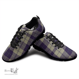 Scottish Cunningham Dress Blue Dancers Clan Tartan Sneakers - Crest Classic Scottish Plaid Tartan Plaid