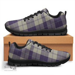 Scottish Cunningham Dress Blue Dancers Clan Tartan Sneakers - Crest Classic Scottish Plaid Tartan Plaid