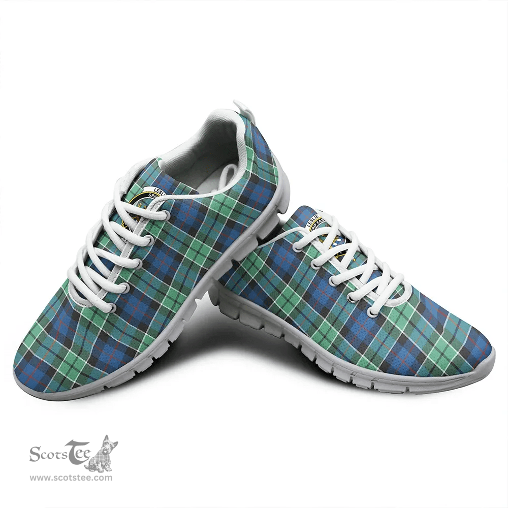 Scottish Leslie Hunting Ancient Clan Tartan Sneakers - Crest Classic Scottish Plaid Tartan Plaid
