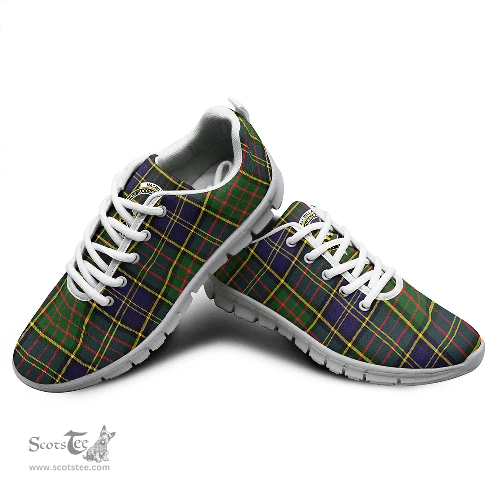 Scottish MacMillan Hunting Modern Clan Tartan Sneakers - Crest Classic Scottish Plaid Tartan Plaid