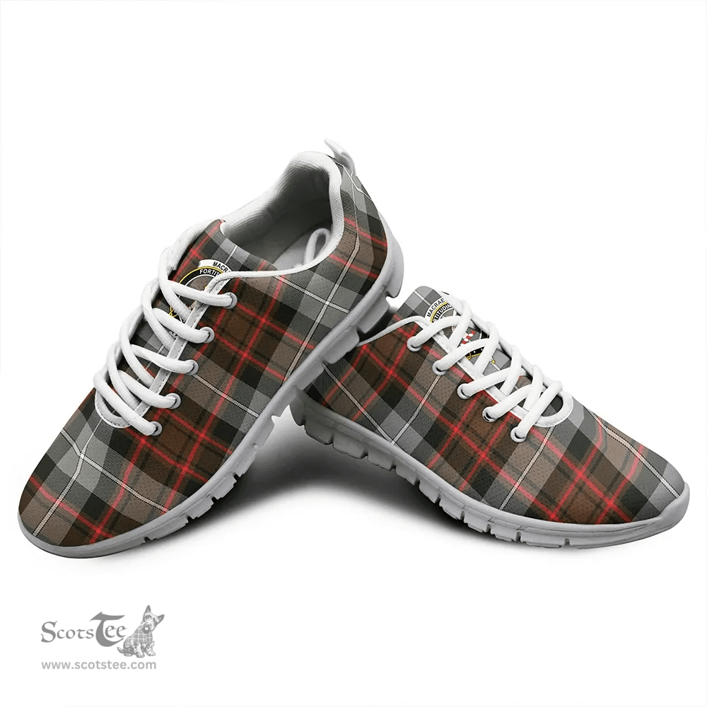 Scottish MacRae Hunting Weathered Clan Tartan Sneakers - Crest Classic Scottish Plaid Tartan Plaid